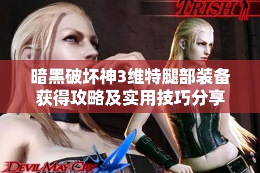 暗黑破坏神3维特腿部装备获得攻略及实用技巧分享