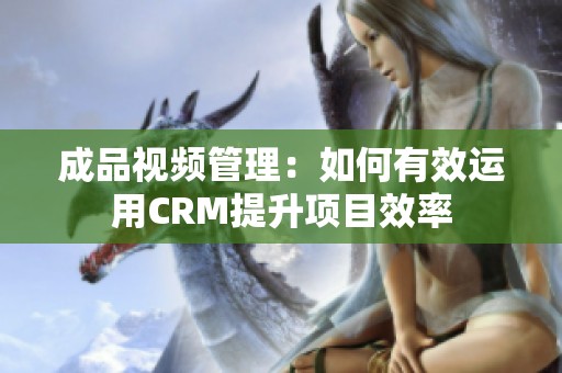 成品视频管理：如何有效运用CRM提升项目效率