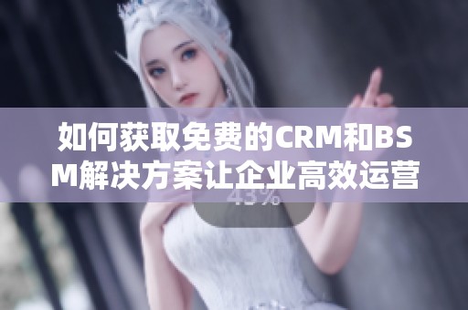 如何获取免费的CRM和BSM解决方案让企业高效运营