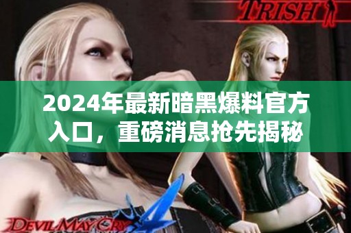 2024年最新暗黑爆料官方入口，重磅消息抢先揭秘