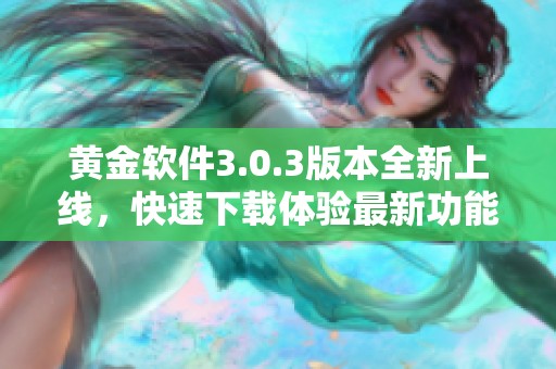 黄金软件3.0.3版本全新上线，快速下载体验最新功能