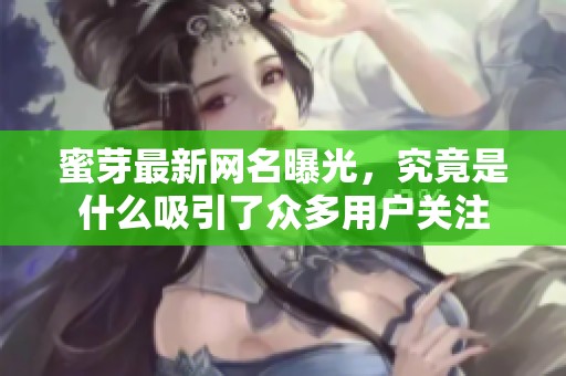 蜜芽最新网名曝光，究竟是什么吸引了众多用户关注
