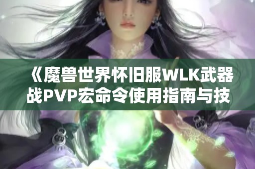 《魔兽世界怀旧服WLK武器战PVP宏命令使用指南与技巧分享》