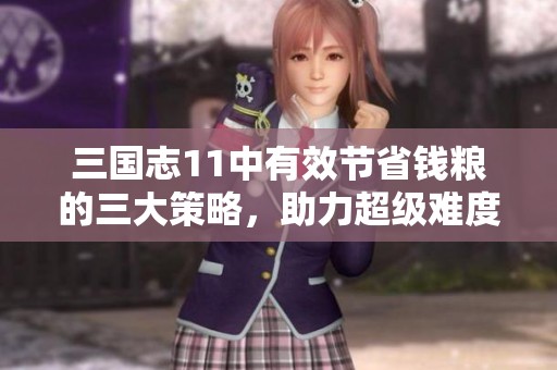 三国志11中有效节省钱粮的三大策略，助力超级难度通关