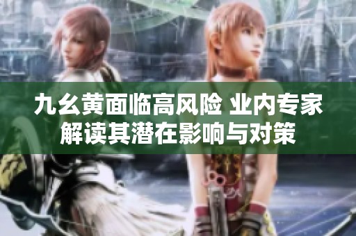 九幺黄面临高风险 业内专家解读其潜在影响与对策
