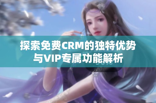 探索免费CRM的独特优势与VIP专属功能解析