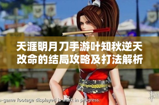 天涯明月刀手游叶知秋逆天改命的结局攻略及打法解析