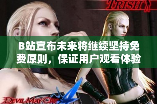 B站宣布未来将继续坚持免费原则，保证用户观看体验