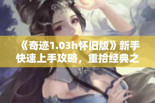 《奇迹1.03h怀旧版》新手快速上手攻略，重拾经典之旅