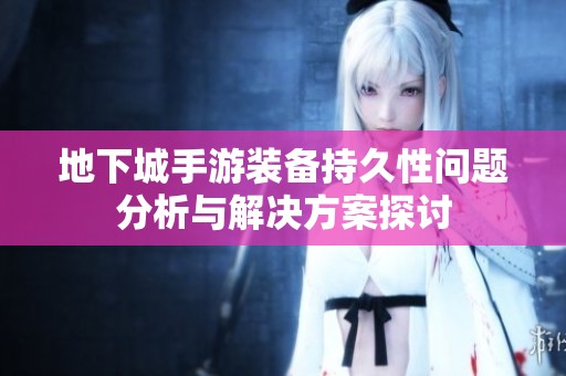 地下城手游装备持久性问题分析与解决方案探讨