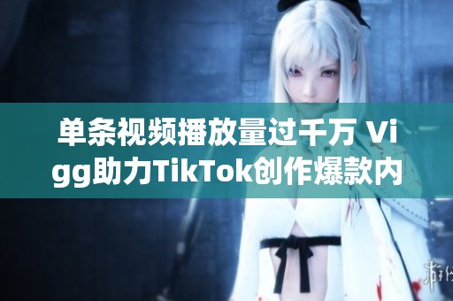 单条视频播放量过千万 Vigg助力TikTok创作爆款内容
