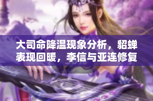 大司命降温现象分析，貂蝉表现回暖，李信与亚连修复情况探讨