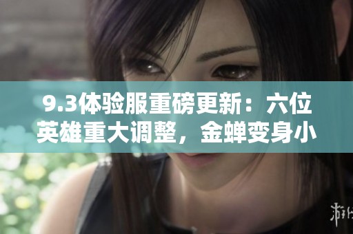 9.3体验服重磅更新：六位英雄重大调整，金蝉变身小铠皇