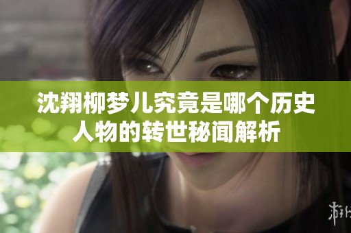 沈翔柳梦儿究竟是哪个历史人物的转世秘闻解析