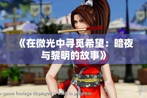 《在微光中寻觅希望：暗夜与黎明的故事》