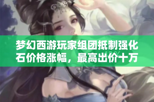 梦幻西游玩家组团抵制强化石价格涨幅，最高出价十万