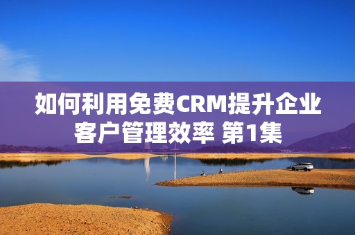 如何利用免费CRM提升企业客户管理效率 第1集
