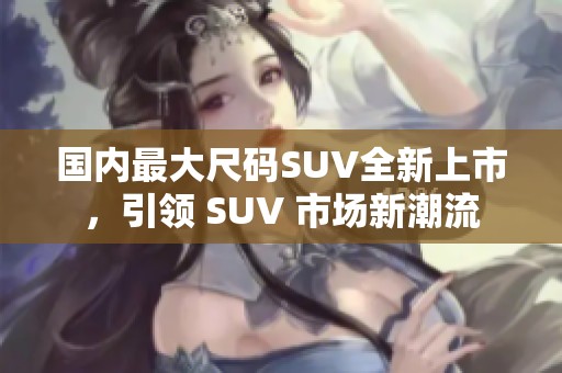 国内最大尺码SUV全新上市，引领 SUV 市场新潮流