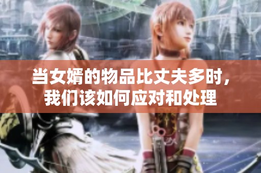 当女婿的物品比丈夫多时，我们该如何应对和处理
