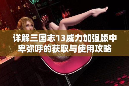 详解三国志13威力加强版中卑弥呼的获取与使用攻略