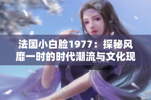 法国小白脸1977：探秘风靡一时的时代潮流与文化现象