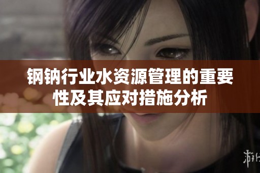 钢钠行业水资源管理的重要性及其应对措施分析