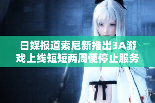 日媒报道索尼新推出3A游戏上线短短两周便停止服务