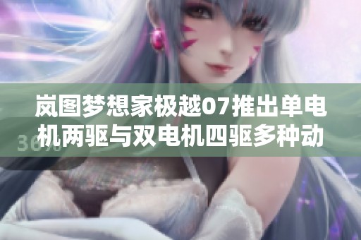 岚图梦想家极越07推出单电机两驱与双电机四驱多种动力选择