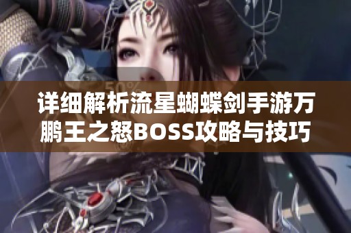 详细解析流星蝴蝶剑手游万鹏王之怒BOSS攻略与技巧