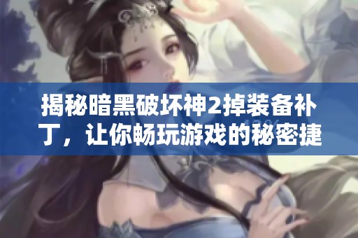 揭秘暗黑破坏神2掉装备补丁，让你畅玩游戏的秘密捷径