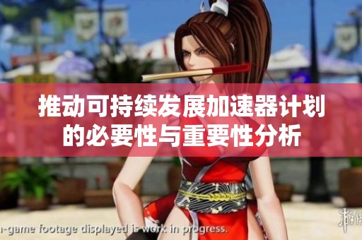 推动可持续发展加速器计划的必要性与重要性分析