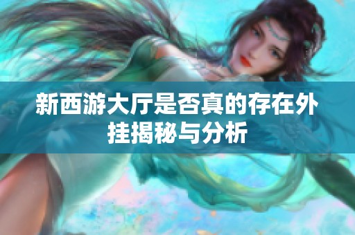 新西游大厅是否真的存在外挂揭秘与分析