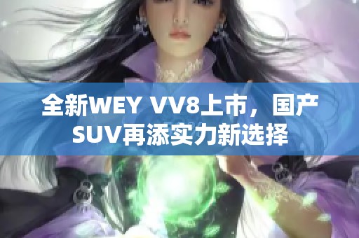 全新WEY VV8上市，国产SUV再添实力新选择
