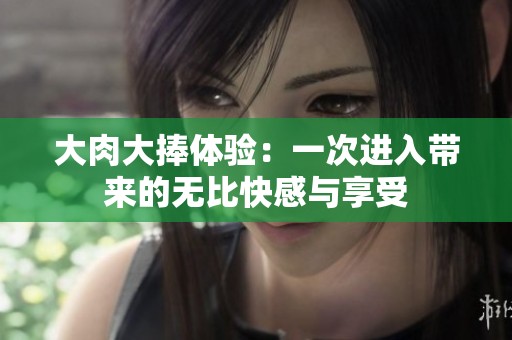 大肉大捧体验：一次进入带来的无比快感与享受