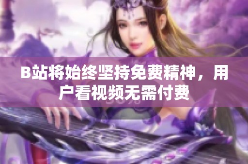 B站将始终坚持免费精神，用户看视频无需付费