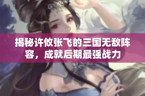 揭秘许攸张飞的三国无敌阵容，成就后期最强战力
