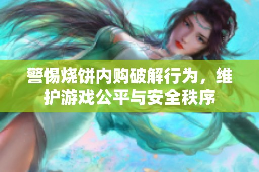 警惕烧饼内购破解行为，维护游戏公平与安全秩序