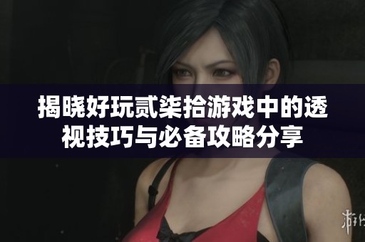 揭晓好玩贰柒拾游戏中的透视技巧与必备攻略分享