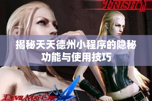 揭秘天天德州小程序的隐秘功能与使用技巧