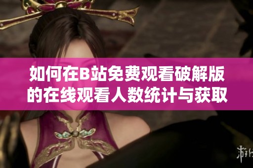 如何在B站免费观看破解版的在线观看人数统计与获取方法