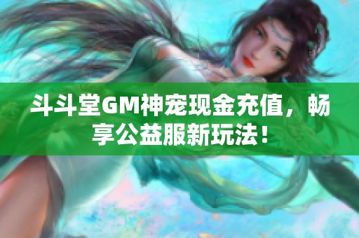 斗斗堂GM神宠现金充值，畅享公益服新玩法！
