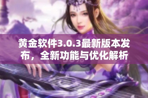 黄金软件3.0.3最新版本发布，全新功能与优化解析