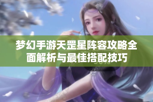梦幻手游天罡星阵容攻略全面解析与最佳搭配技巧