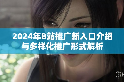 2024年B站推广新入口介绍与多样化推广形式解析
