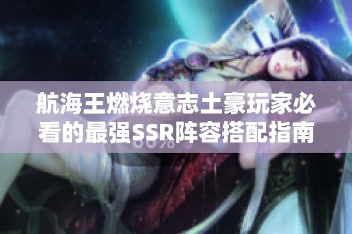 航海王燃烧意志土豪玩家必看的最强SSR阵容搭配指南