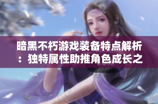 暗黑不朽游戏装备特点解析：独特属性助推角色成长之路