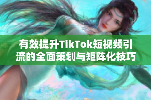 有效提升TikTok短视频引流的全面策划与矩阵化技巧解析