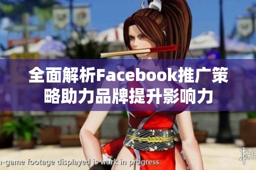 全面解析Facebook推广策略助力品牌提升影响力