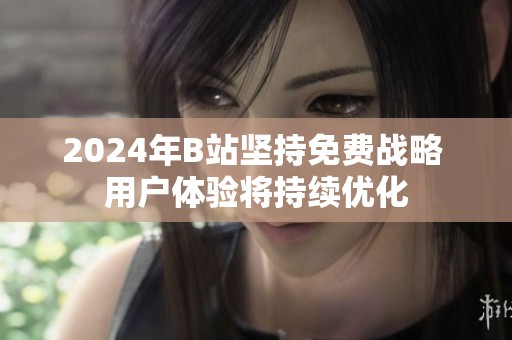 2024年B站坚持免费战略 用户体验将持续优化