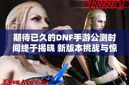 期待已久的DNF手游公测时间终于揭晓 新版本挑战与惊喜并存